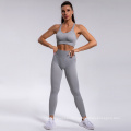 Training Wear Women's Yoga Suit Breathable Two Piece Fitness Set High Waist Soft Seamless Workout Set